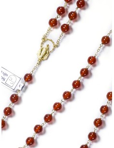 Cornelian Rosary gold plated