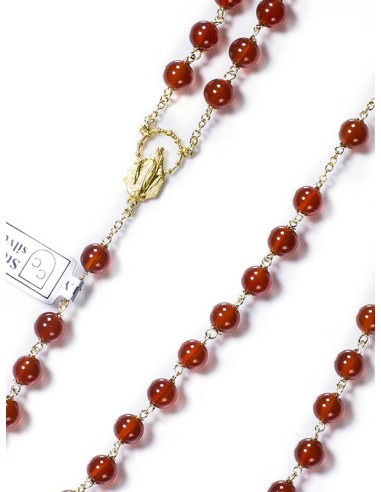 Cornelian Rosary gold plated