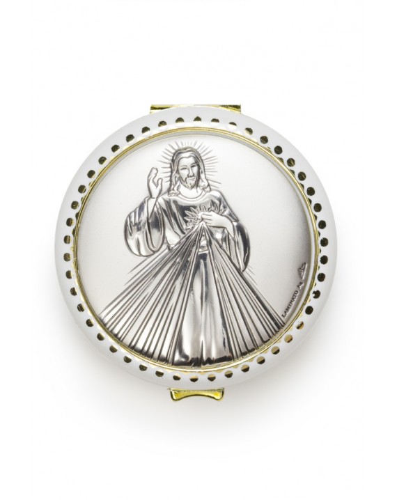 Divine Mercy silver Rosary Box