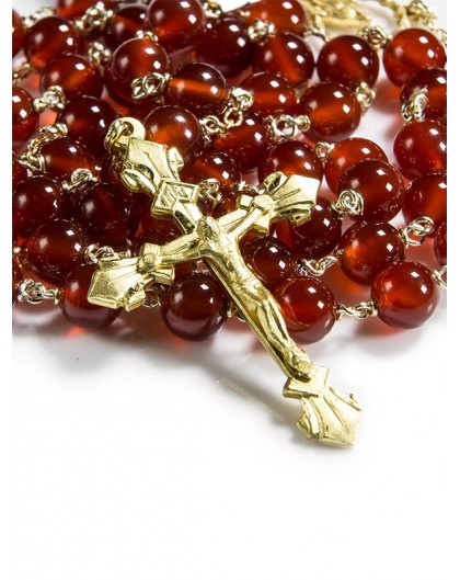 Cornelian Rosary gold plated