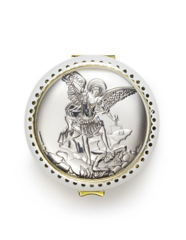 St Michael Archangel silver Rosary Box