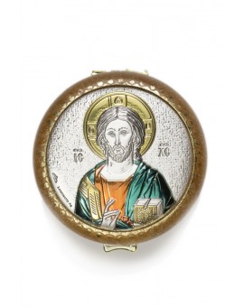 Christ Panthocrator silver Rosary Box