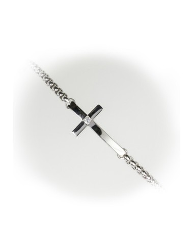 Chrome  Crucifix steel Bracelet