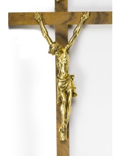 Walnut and Gold Crucifix