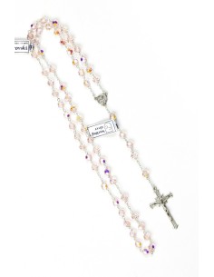Pink Swarovski Crystal Silver Rosary Pink Swarovski Crystal Silver Rosary