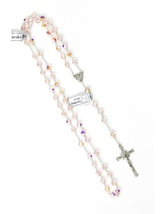 Pink Swarovski Crystal Silver Rosary