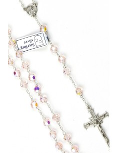 Pink Swarovski Crystal Silver Rosary Pink Swarovski Crystal Silver Rosary