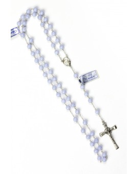 Chalcedony Silver Rosary
