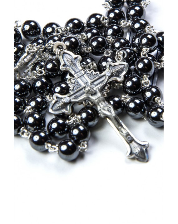 Hematite Antique Silver Rosary