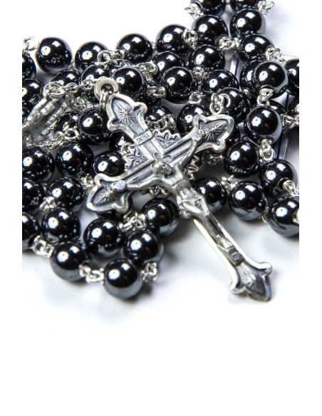 Hematite Antique Silver Rosary Hematite Antique Silver Rosary