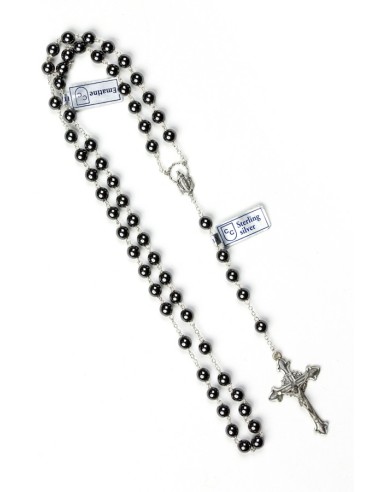 Hematite Antique Silver Rosary