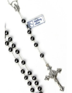 Hematite Antique Silver Rosary