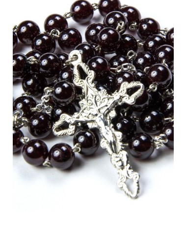 Garnet Silver Rosary