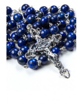 Lapis Lazuli Silver Rosary