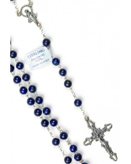 Lapis Lazuli Silver Rosary