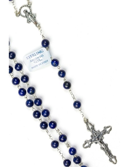 Lapis Lazuli Silver Rosary