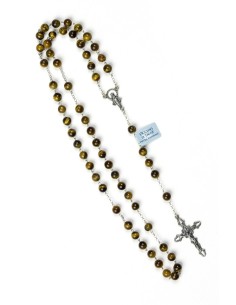 Tiger Eye Silver Rosary