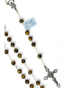 Tiger Eye Silver Rosary