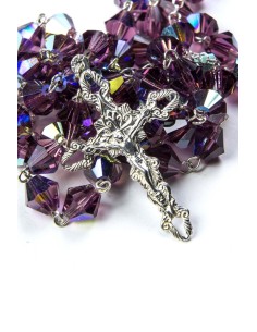 Violet Crystal Silver Rosary