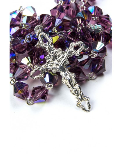 Violet Crystal Silver Rosary