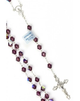 Violet Crystal Silver Rosary