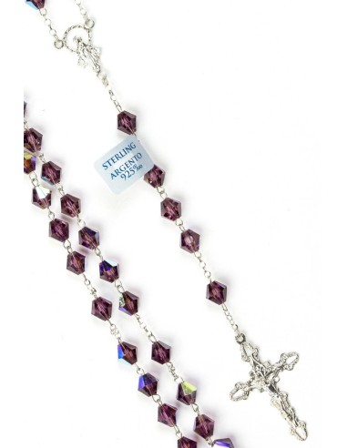 Violet Crystal Silver Rosary