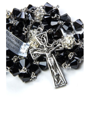 Black Crystal Silver Strass Paters Rosary Black Crystal Silver Strass Paters Rosary