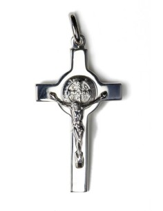 St Benedict Sterling Silver Jewellery Crucifix Size 2