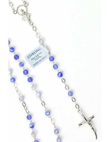 Sky Blue Variegata Agate Sterling Silver Necklace