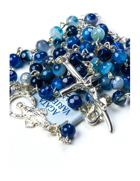 Blue Variegata Agate Sterling Silver Necklace Blue Variegata Agate Sterling Silver Necklace