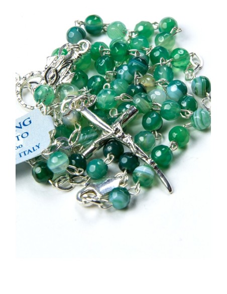 Light Green Variegata Agate Sterling Silver Necklace Light Green Variegata Agate Sterling Silver Necklace