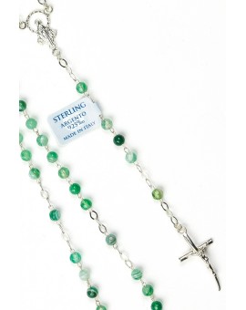 Light Green Variegata Agate Sterling Silver Necklace