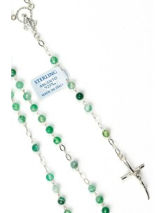 Light Green Variegata Agate Sterling Silver Necklace Light Green Variegata Agate Sterling Silver Necklace