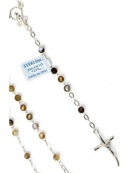Brown Variegata Agate Sterling Silver Necklace Brown Variegata Agate Sterling Silver Necklace