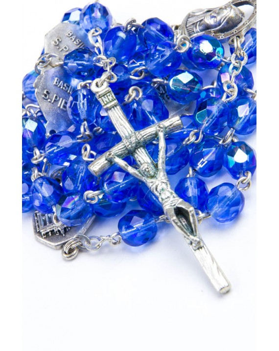Four Basilicas Light Blue Rosary