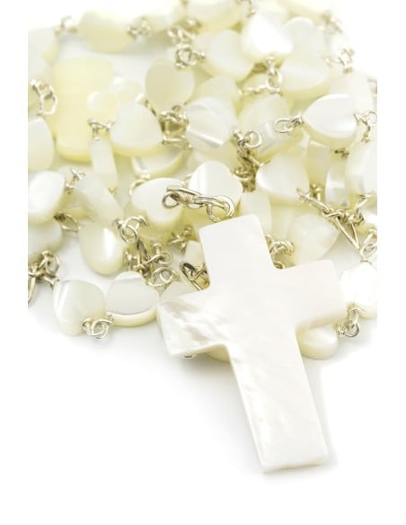 Baptism Gift 02 Precious White Wooden Box - Mother of Pearl