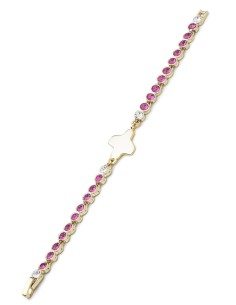 Swarovski Crystal Bracelet - Pink - Metal Gold