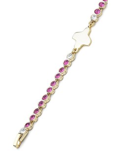 Swarovski Crystal Bracelet - Pink - Metal Gold