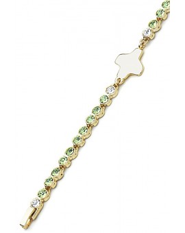Swarovski Crystal Bracelet - Light Green - Metal Gold