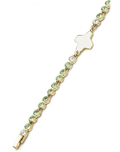 Swarovski Crystal Bracelet - Light Green - Metal Gold