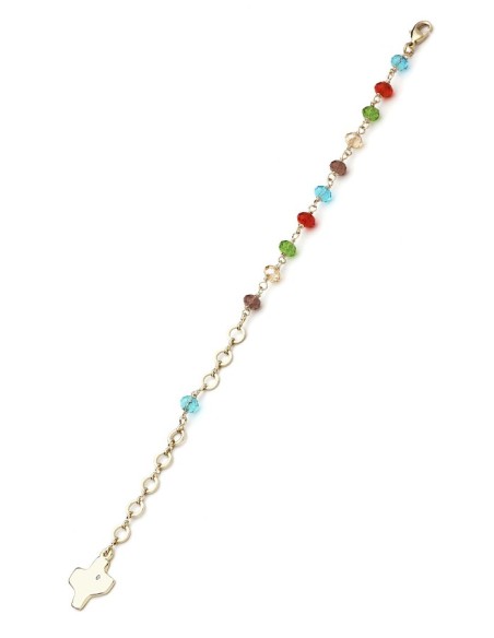 Crystal Bracelet - Multicolor - Metal Gold