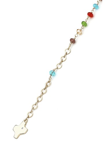 Crystal Bracelet - Multicolor - Metal Gold