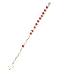 Crystal Bracelet - Red - Metal Gold