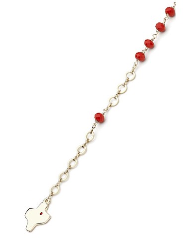 Crystal Bracelet - Red - Metal Gold