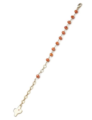 Crystal Bracelet - Salmon - Metal Gold Crystal Bracelet - Salmon - Metal Gold