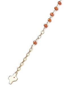 Crystal Bracelet - Salmon - Metal Gold Crystal Bracelet - Salmon - Metal Gold