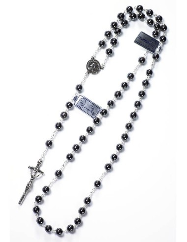 John Paul II Precious Hematite Rosary