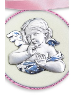 Light Blue Guardian Angel Cradle Medallion