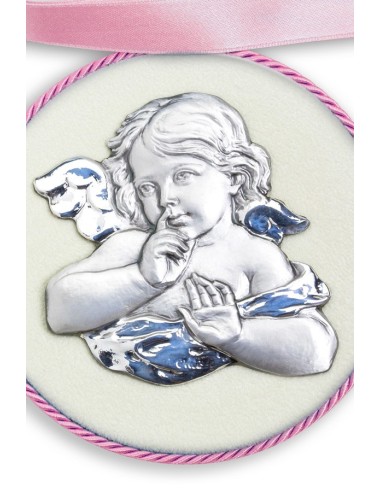 Light Blue Guardian Angel Cradle Medallion