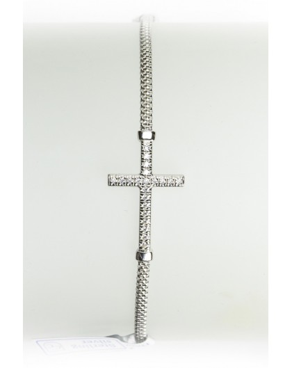 Sterling Silver Bracelet with Strass Crucifix